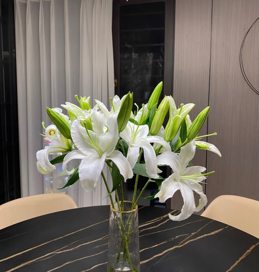 3支 - 多头白百合 - Multi Bud White Lily
