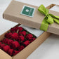 red roses in box for anniversary flowers or birthday flowers